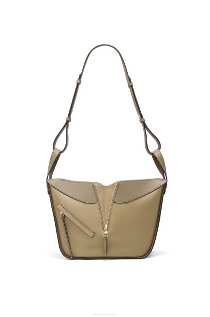 Clay Green/Dusty Beige Small Hammock bag in classic calfskin Loewe 84PR440 Women