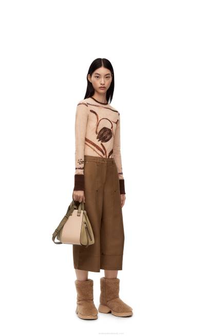 Clay Green/Dusty Beige Small Hammock bag in classic calfskin Loewe 84PR440 Women
