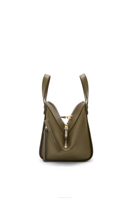 Dark Khaki Green Hammock compact bag in classic calfskin Loewe 84PR372 Women