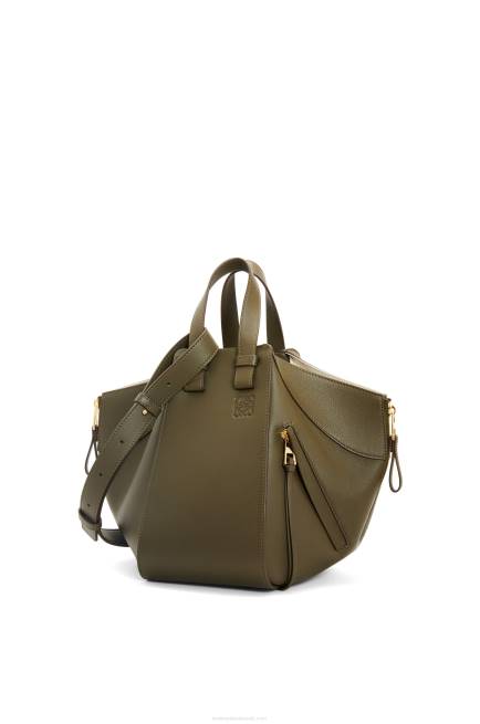 Dark Khaki Green Small Hammock bag in classic calfskin Loewe 84PR371 Women
