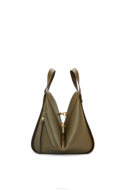Dark Khaki Green Small Hammock bag in classic calfskin Loewe 84PR371 Women