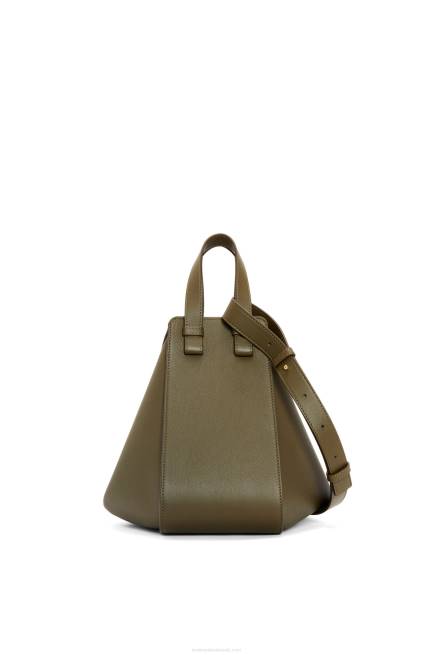 Dark Khaki Green Small Hammock bag in classic calfskin Loewe 84PR371 Women