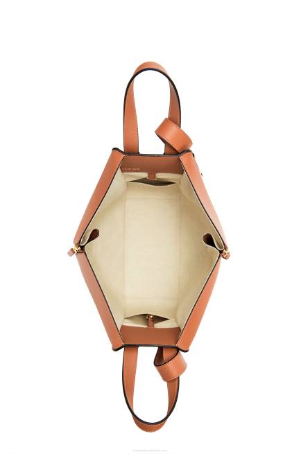 Ecru/Tan Small Hammock bag in Anagram jacquard and calfskin Loewe 84PR523 Women