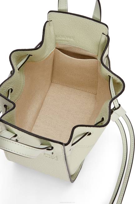 Light Celadon Mini Hammock drawstring in soft grained calfskin Loewe 84PR244 Women