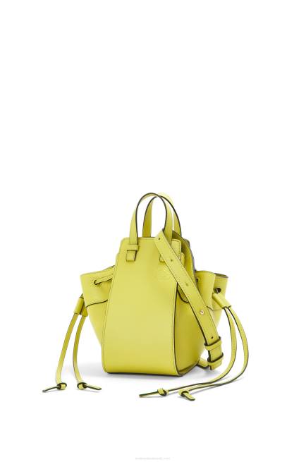 Lime Yellow Mini Hammock drawstring in classic calfskin Loewe 84PR297 Women