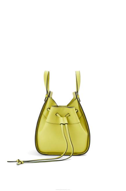 Lime Yellow Mini Hammock drawstring in classic calfskin Loewe 84PR297 Women
