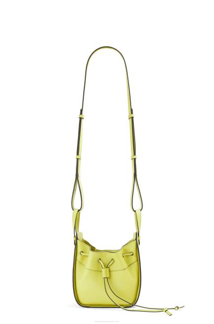 Lime Yellow Mini Hammock drawstring in classic calfskin Loewe 84PR297 Women