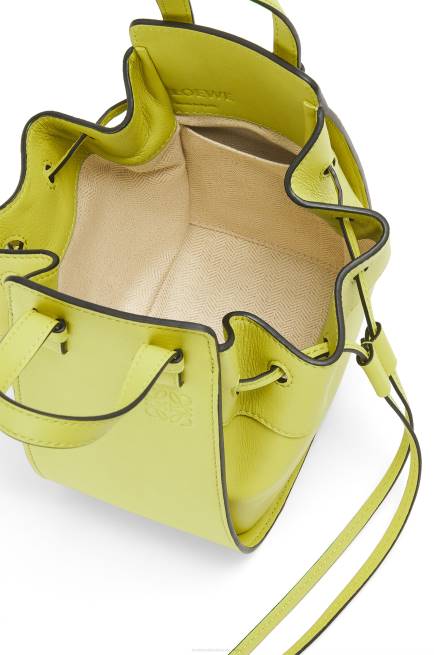Lime Yellow Mini Hammock drawstring in classic calfskin Loewe 84PR297 Women