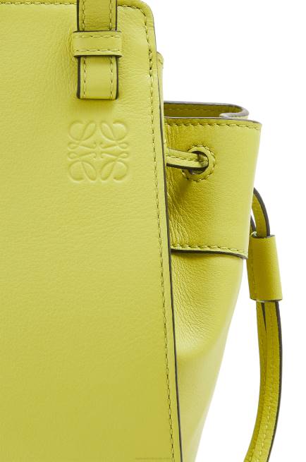 Lime Yellow Mini Hammock drawstring in classic calfskin Loewe 84PR297 Women