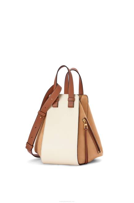 Milk/Warm Desert Small Hammock bag in classic calfskin and suede Loewe 84PR506 Women