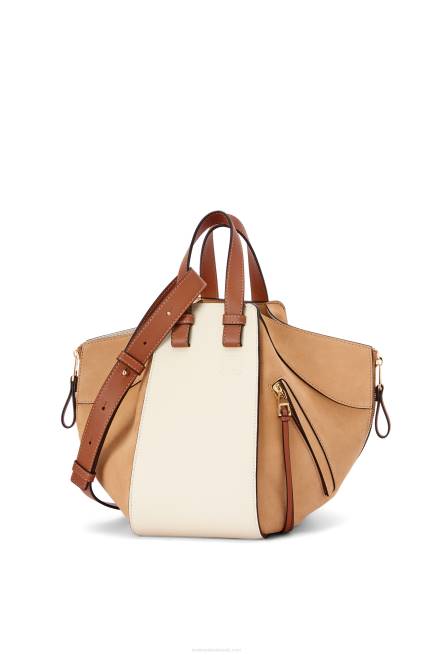 Milk/Warm Desert Small Hammock bag in classic calfskin and suede Loewe 84PR506 Women