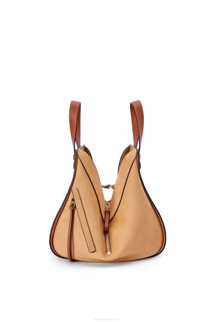 Milk/Warm Desert Small Hammock bag in classic calfskin and suede Loewe 84PR506 Women