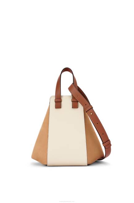 Milk/Warm Desert Small Hammock bag in classic calfskin and suede Loewe 84PR506 Women