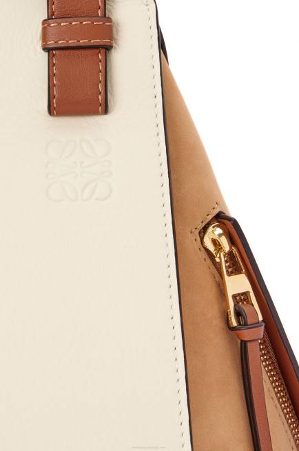 Milk/Warm Desert Small Hammock bag in classic calfskin and suede Loewe 84PR506 Women
