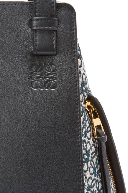 Navy/Black Small Hammock bag in Anagram jacquard and calfskin Loewe 84PR520 Women