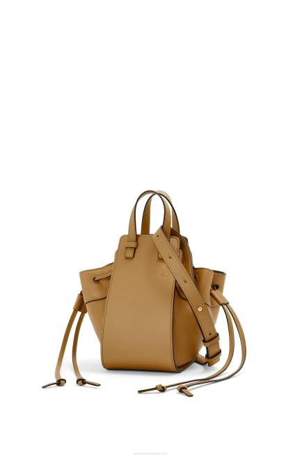 Ochre Green Mini Hammock drawstring in classic calfskin Loewe 84PR243 Women