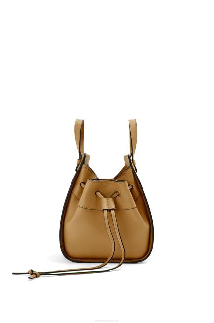 Ochre Green Mini Hammock drawstring in classic calfskin Loewe 84PR243 Women