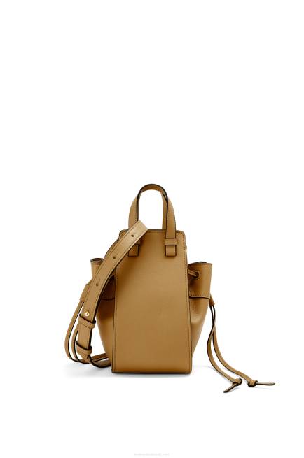 Ochre Green Mini Hammock drawstring in classic calfskin Loewe 84PR243 Women