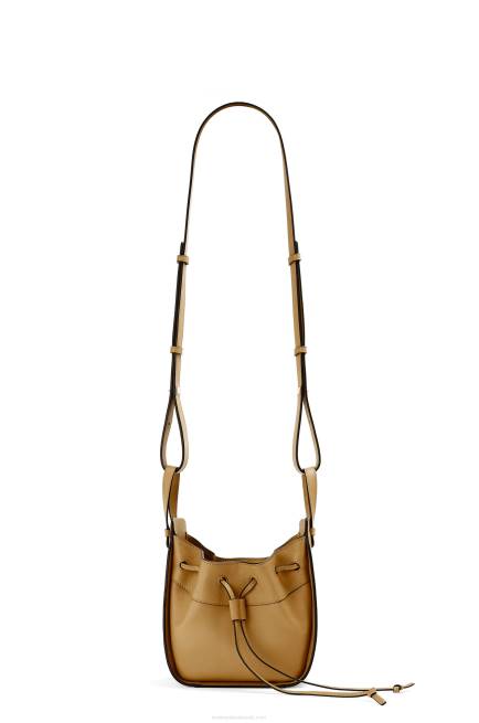 Ochre Green Mini Hammock drawstring in classic calfskin Loewe 84PR243 Women
