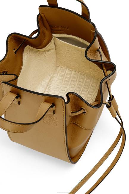 Ochre Green Mini Hammock drawstring in classic calfskin Loewe 84PR243 Women