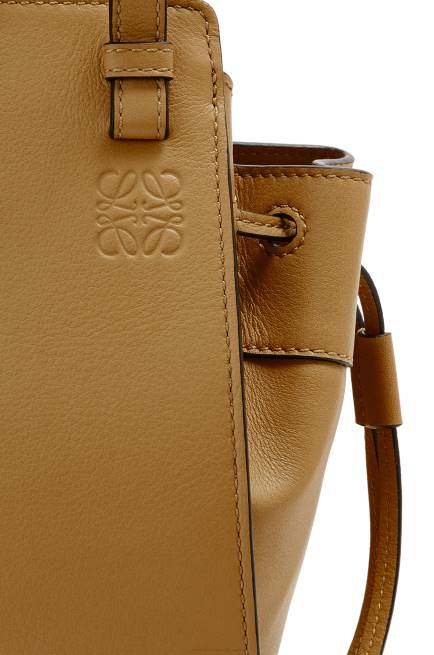 Ochre Green Mini Hammock drawstring in classic calfskin Loewe 84PR243 Women