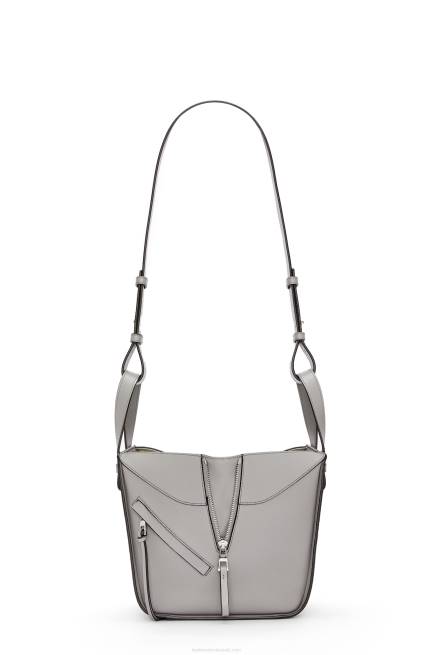 Pearl Grey Compact Hammock bag in soft grained calfskin Loewe 84PR342 Women
