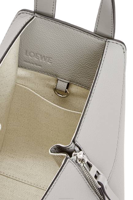 Pearl Grey Compact Hammock bag in soft grained calfskin Loewe 84PR342 Women