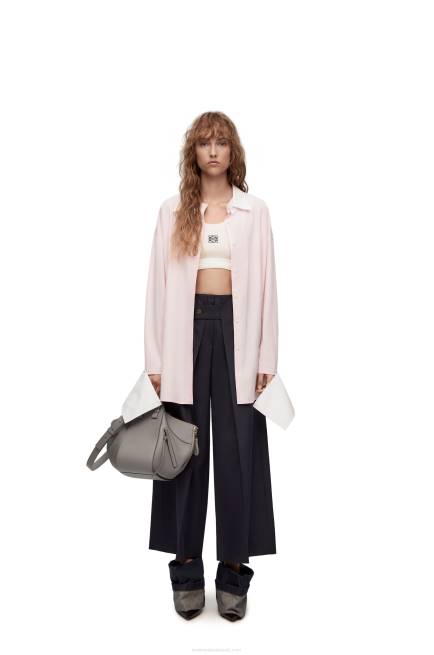 Pearl Grey Small Hammock bag in soft grained calfskin Loewe 84PR434 Women