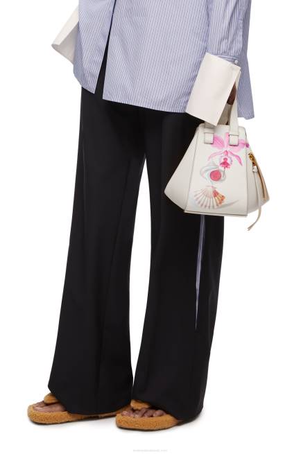 Soft White Maruja Mallo Hammock compact bag in classic calfskin Loewe 84PR339 Women