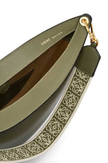 Avocado Green Luna bag in satin calfskin and jacquard Loewe 84PR511 Women