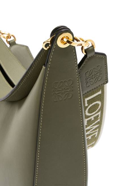 Avocado Green Luna bag in satin calfskin and jacquard Loewe 84PR511 Women