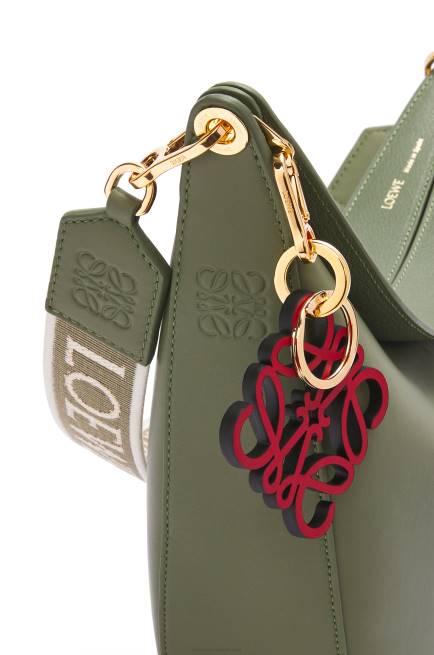 Avocado Green Luna bag in satin calfskin and jacquard Loewe 84PR511 Women