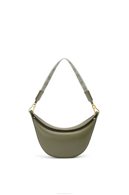 Avocado Green Small Luna bag in satin calfskin and jacquard Loewe 84PR474 Women