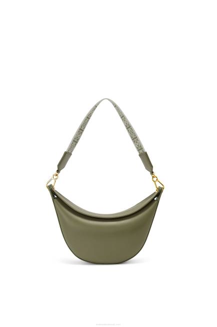 Avocado Green Small Luna bag in satin calfskin and jacquard Loewe 84PR474 Women