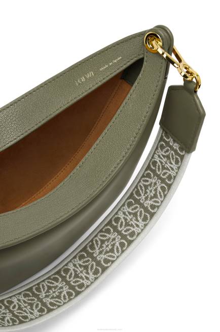 Avocado Green Small Luna bag in satin calfskin and jacquard Loewe 84PR474 Women