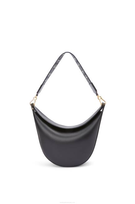 Black Luna bag in satin calfskin and jacquard Loewe 84PR521 Women