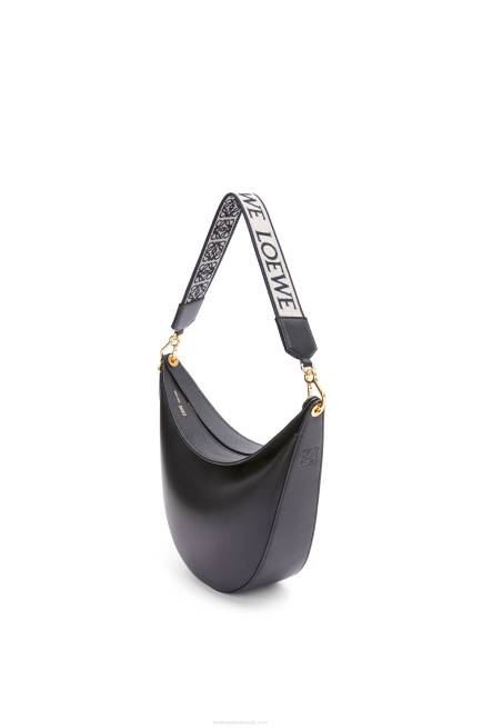 Black Luna bag in satin calfskin and jacquard Loewe 84PR521 Women