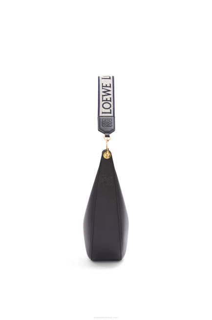 Black Luna bag in satin calfskin and jacquard Loewe 84PR521 Women