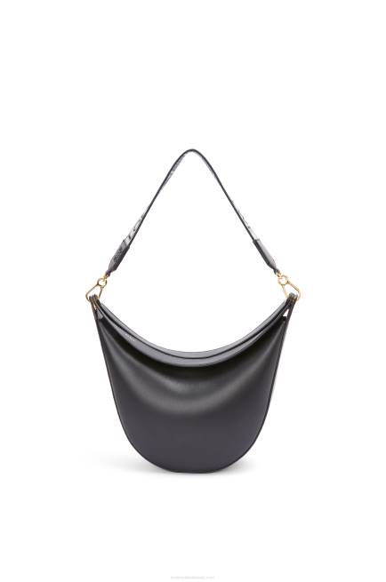Black Luna bag in satin calfskin and jacquard Loewe 84PR521 Women