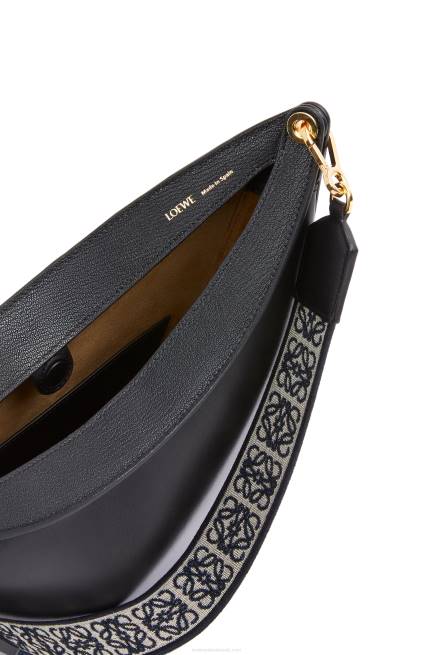 Black Luna bag in satin calfskin and jacquard Loewe 84PR521 Women