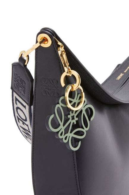 Black Luna bag in satin calfskin and jacquard Loewe 84PR521 Women