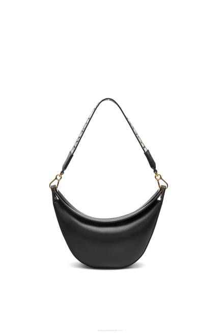Black Small Luna bag in satin calfskin and jacquard Loewe 84PR484 Women