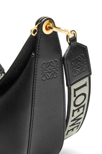 Black Small Luna bag in satin calfskin and jacquard Loewe 84PR484 Women