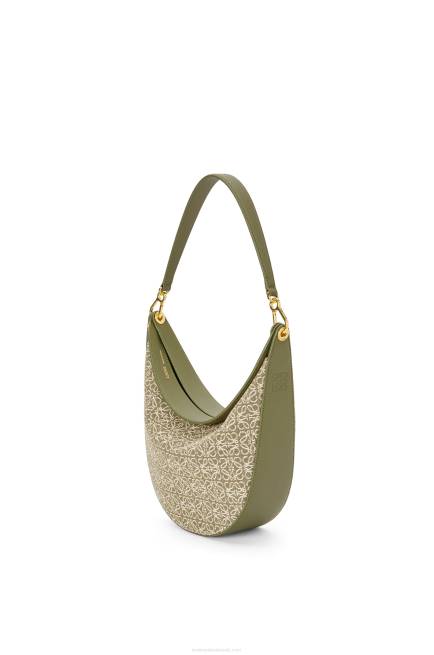 Green/Avocado Green Luna bag in Anagram jacquard and classic calfskin Loewe 84PR510 Women
