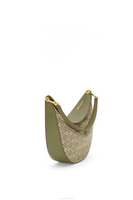 Green/Avocado Green Luna bag in Anagram jacquard and classic calfskin Loewe 84PR510 Women