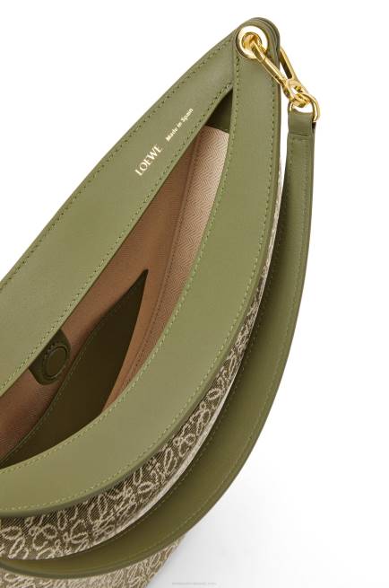 Green/Avocado Green Luna bag in Anagram jacquard and classic calfskin Loewe 84PR510 Women