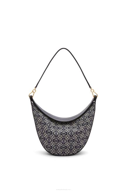 Navy/Black Luna bag in Anagram jacquard and classic calfskin Loewe 84PR451 Women