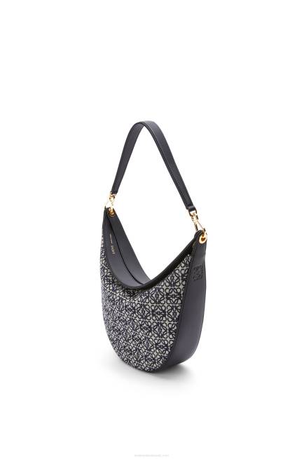 Navy/Black Luna bag in Anagram jacquard and classic calfskin Loewe 84PR451 Women
