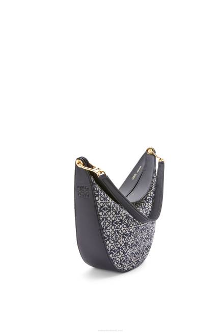 Navy/Black Luna bag in Anagram jacquard and classic calfskin Loewe 84PR451 Women