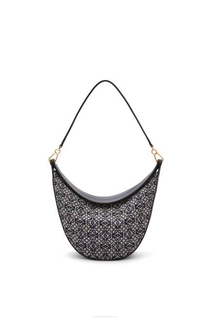 Navy/Black Luna bag in Anagram jacquard and classic calfskin Loewe 84PR451 Women